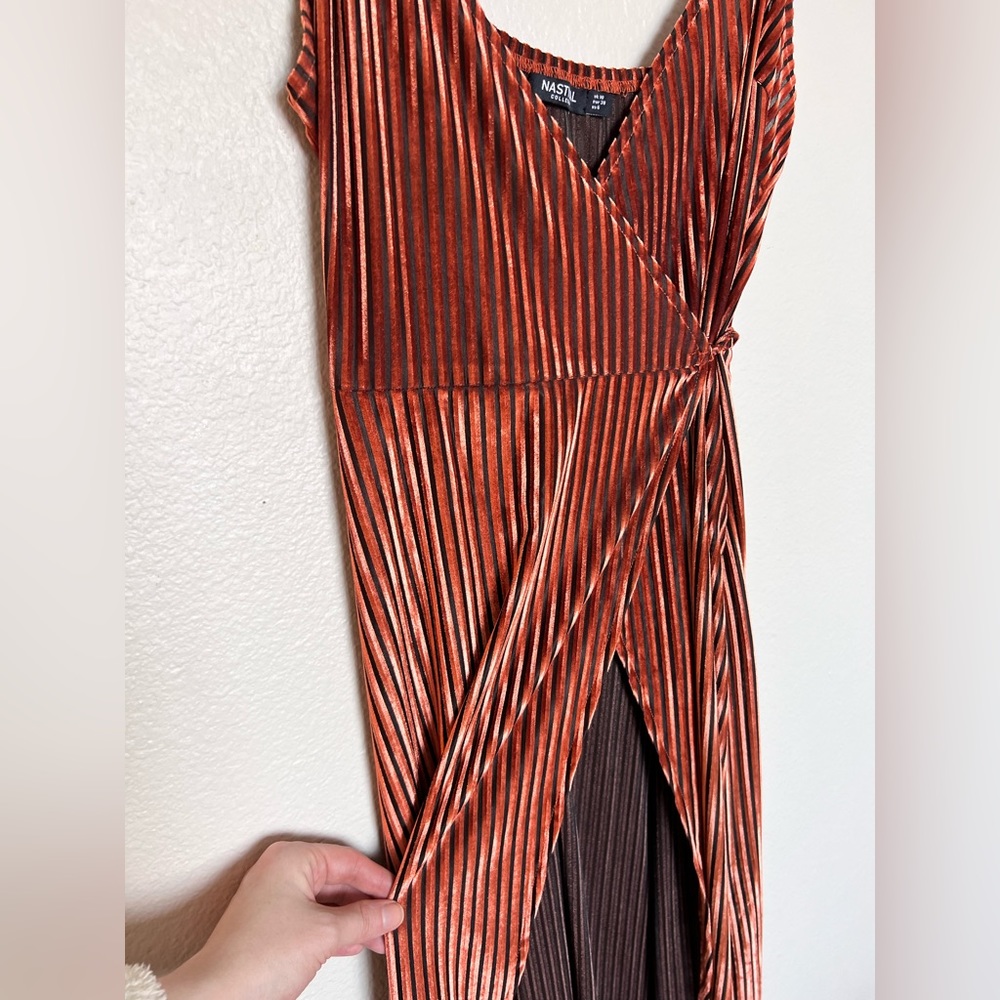 Copper maxi wrap dress - Nasty Gal high low wrap dress metallic
